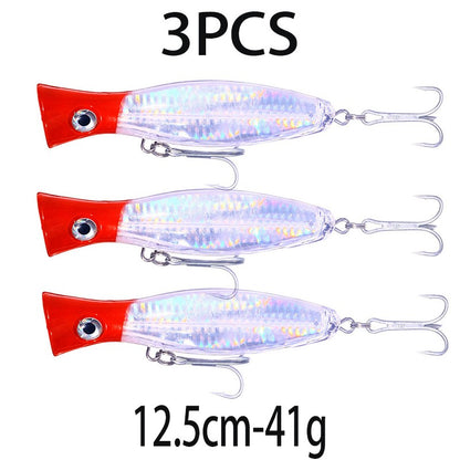 Iscas de Pesca Popper Topwater 11cm 23g 13cm 43g Pesca Boia Artificial Pesca de Baixo, Lúcio, Carpa, Wobbler, Artigos de Pesca