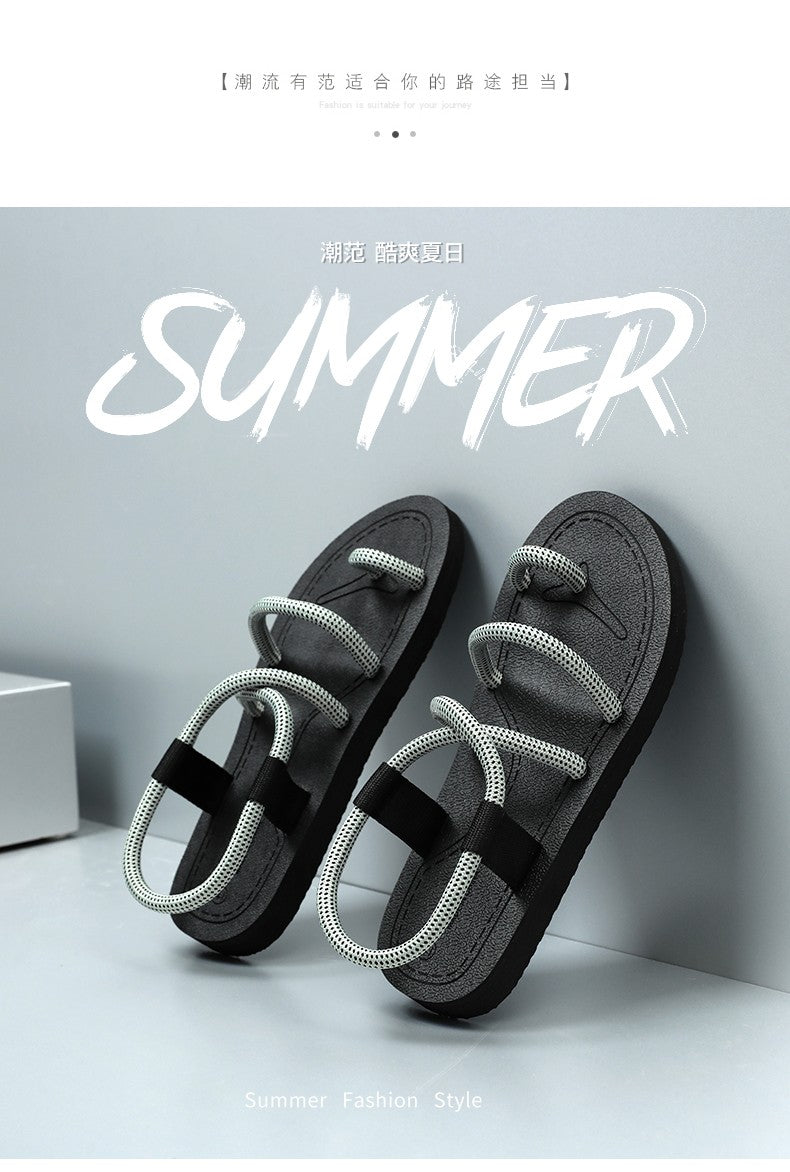 Summer Casual Durable Slippers,Men's Summer Slip-on Anti-slip Outdoor Casual Sandals,Flip-flops for The Beach with Open Toes