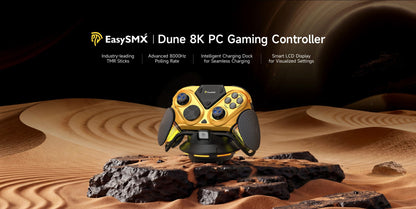 EasySMX Dune 8K Wireless Gamepad Controller, TMR Joysticks, LCD Screen, Hall Effect Triggers for PC/Steam/Switch/Phone