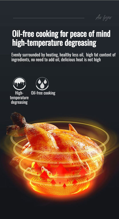 Home Smart Air Fryer Large Capacity Multifunctional Electric Fryer French Fry Machine Cooking Oven integrated Hot fryer Oven