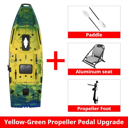 Caiaque Modular de 2 Lugares, Canoa HDPE Elétrica/a Pedal com Assentos de Alumínio, Barco de Pesca Portátil para Recreação em Lagos e no Mar