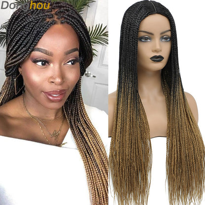 Long Straight Box Braided Wigs 26'' Good Quality Synthetic Twist Braids Wigs Perruque Tresses Africaines Femmes Solde Easy Wear