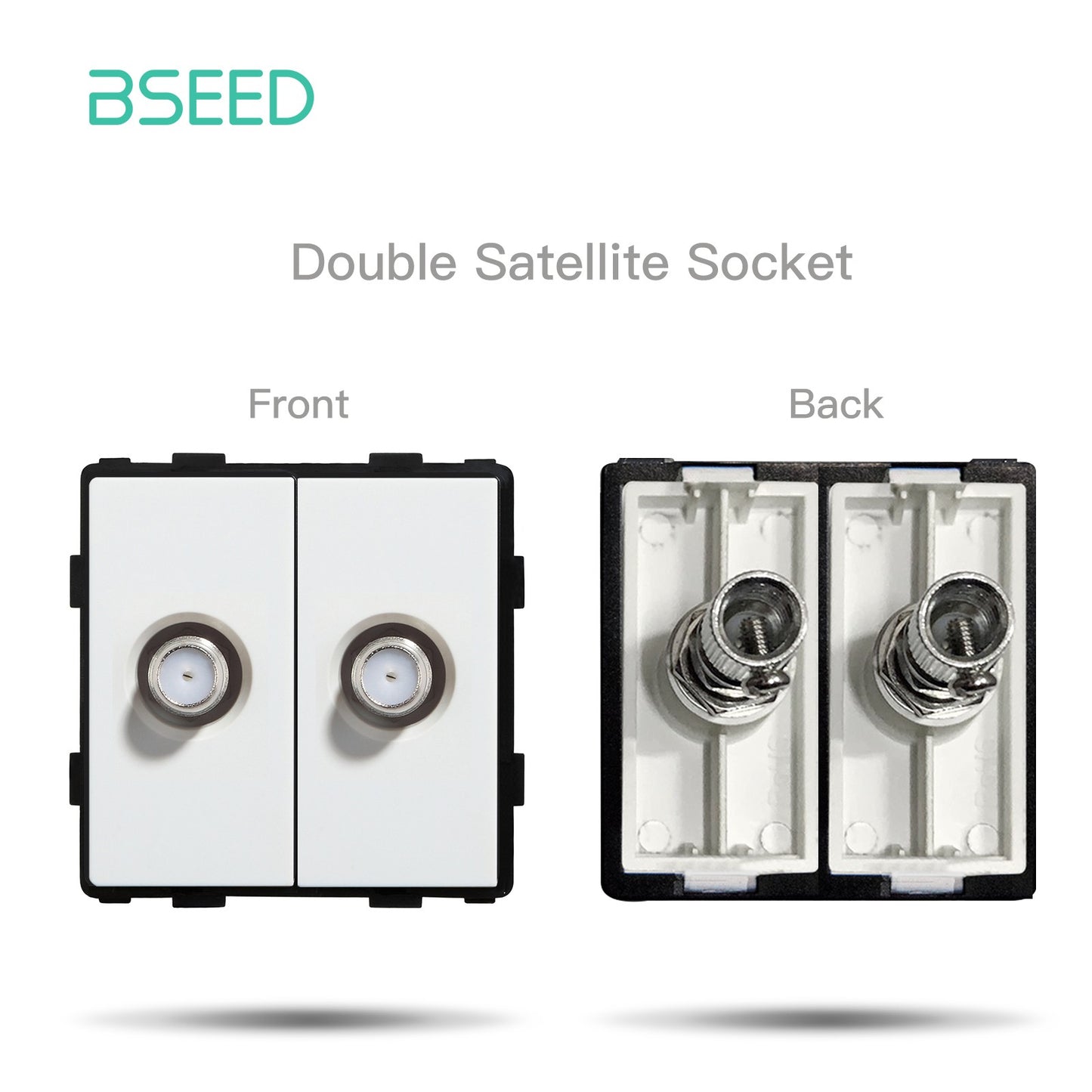 BSEED EU Standard Wall Socket with USB RJ45 TV Satellite Plug Glass Panel DIY Free Combination Function Part for Home Automation