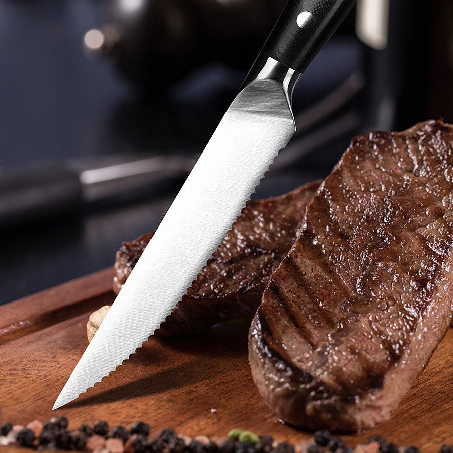 1/2/4/6 Pcs Stainless Steel Household Serrated Steak Knife For Dinner Serrated Table Steak Knife ABS Handle Steak Knife Sets