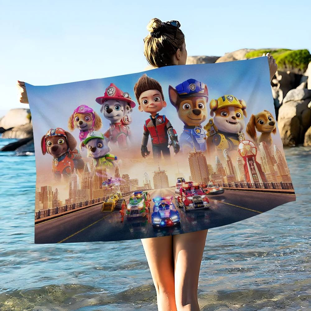 TV Paw Anime P-Patrols Anime Beach Swimming Towel Soft Absorbent Washcloth Children's Gifts For Kids Travel Camping Gym