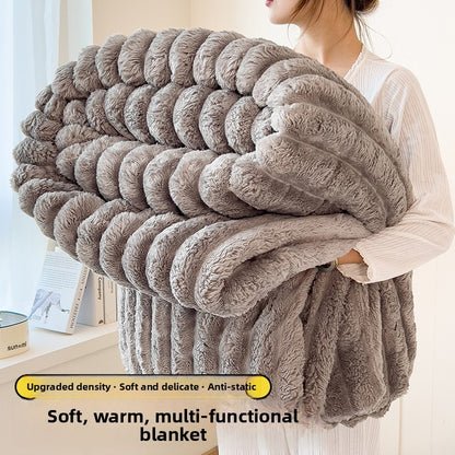 Thi Rabbit Fur Blanket Office Sofa Nap Blanket Premium Cover Blanket All Seasons  Color Polyester Fiber