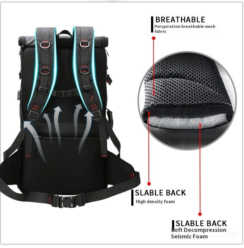 Mochila de Viagem Grande Capacidade 50L 70L Esportes Treino Fitness Bolsa Independente para Sapatos Bolsas para Laptop