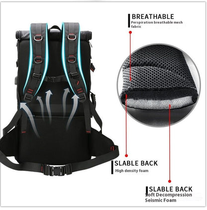 Mochila de Viagem Grande Capacidade 50L 70L Esportes Treino Fitness Bolsa Independente para Sapatos Bolsas para Laptop