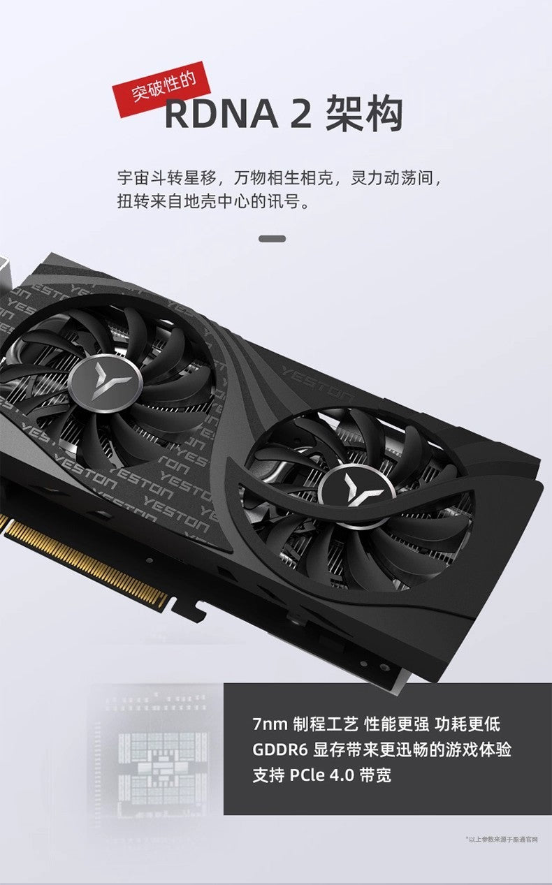 AMD RX7650gre 8G Yeston White Gaming Master Placa de Vídeo para Jogos de Computador Desktop Independente PUBG Presente Masculino Custo-benefício