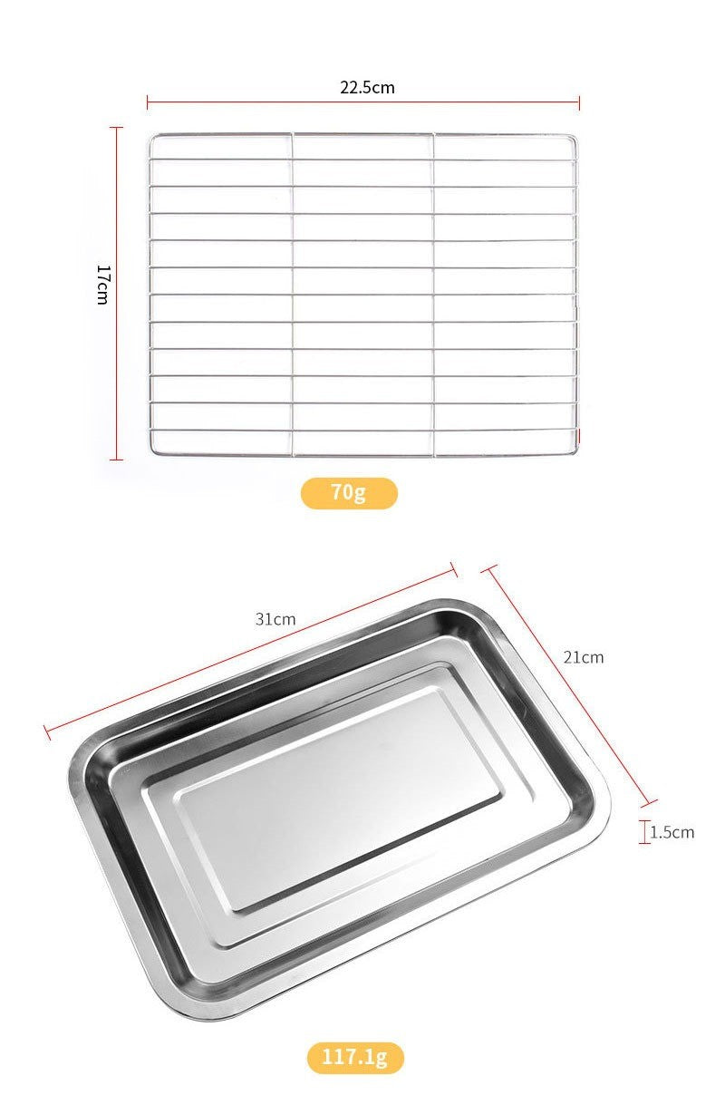 3-Piece Stainless Steel Portable BBQ Set - Compact Folding Grill for Camping, Mini Detachable Card-Style Outdoor Cooking
