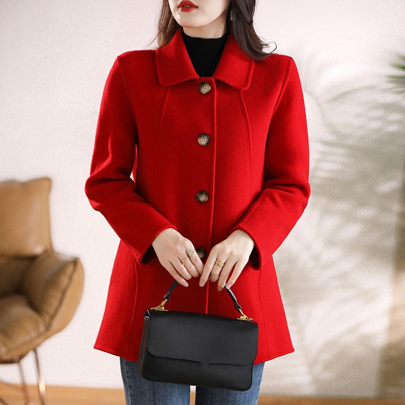 New High Quality Single-breasted Fashion Woolen Coat Women Autumn Winter Slim Elegant Wool Overcoat Windbreaker Outerwear Female