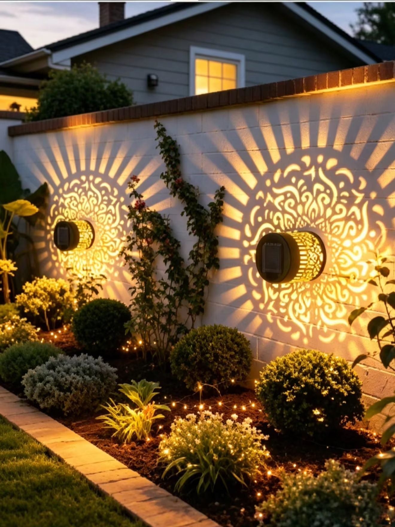 2 Pcs Solar Mandala Lamp, Openwork Wrought Iron Lamp, Solar Garden Decorative Lighting.