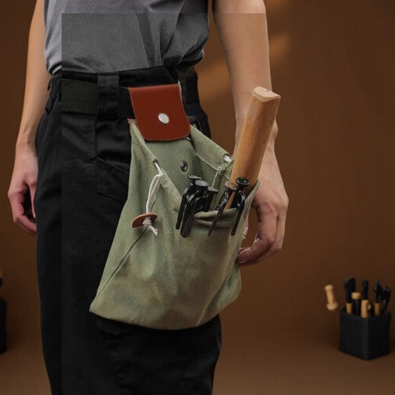 Multipurpose Collapsible Canvas Foraging Bag Berry Mushroom Picker Drawstring for Camping Hiking Beachcombing Outdoor Gear