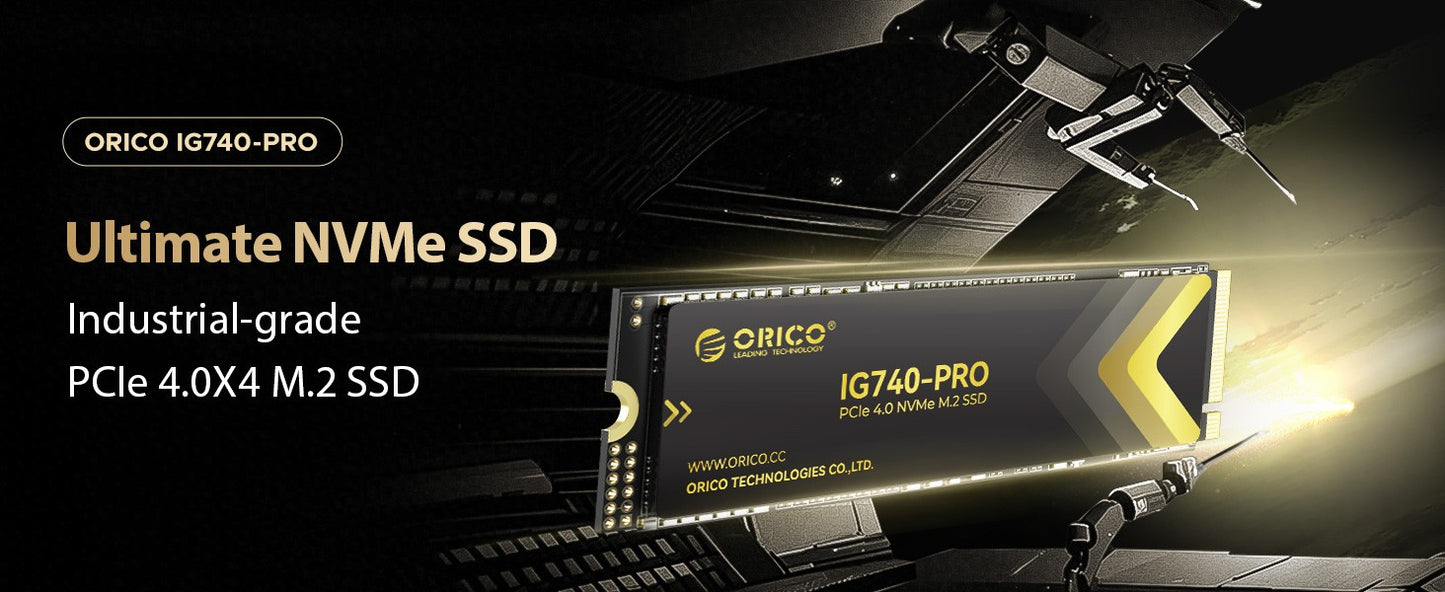 ORICO NVMe 2.0 SSD Interno de Estado Sólido TLC PCIe Gen4 M.2 2280 7450MB/s para Workstations de Computação de Alto Desempenho e PlayStation