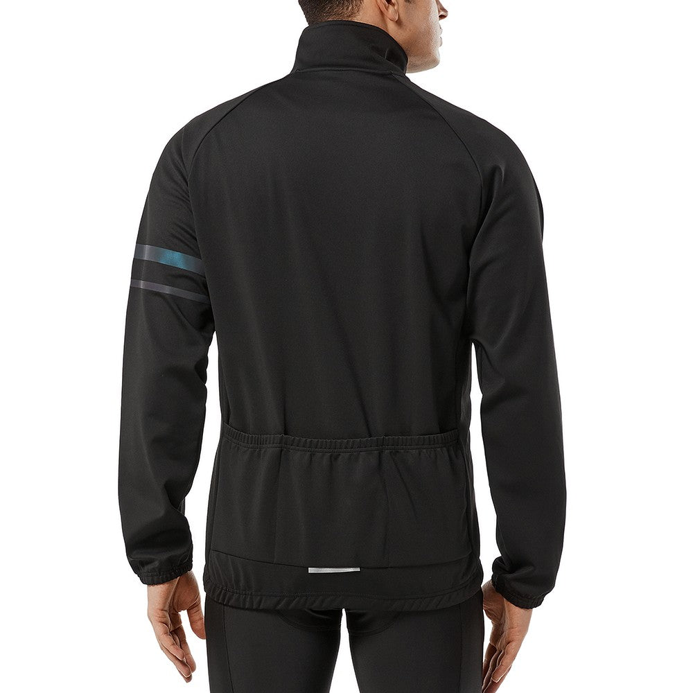 WOSAWE Winter Cycling Jacket Mens Fleece Warm Long Sleeve Bike Jacket Thermal Fabric MTB Bicycle Jersey Long Jersey