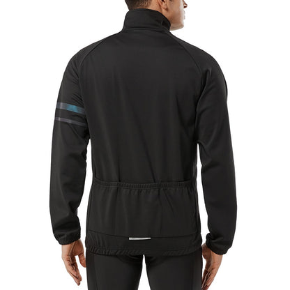 WOSAWE Winter Cycling Jacket Mens Fleece Warm Long Sleeve Bike Jacket Thermal Fabric MTB Bicycle Jersey Long Jersey