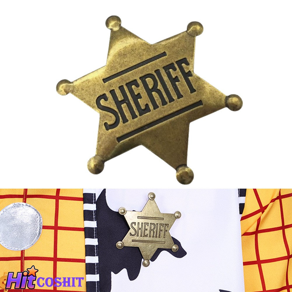 Woody Sheriff Deputy Badges Cosplay Props Metal Sheriff Brooch 2026 Movie Story Cowboy Decor Favors Supplies Halloween Gifts