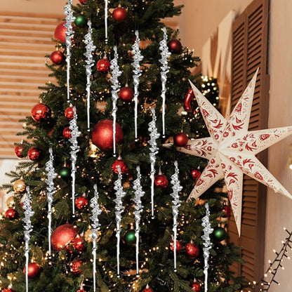 Clear Acrylic Icicle Ornaments Christmas Clear Crystal Icicles Pendants Christmas Tree Hanging Icicles Drop Xmas Wedding Decor