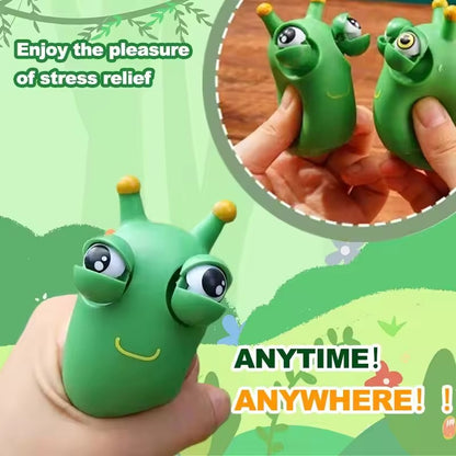 Funny Green Eye Caterpillar Pinch Toys Eyeball Burst Squeeze Toy Adult Kids Stress Relief Fidget Toy Creative Decompression Toy