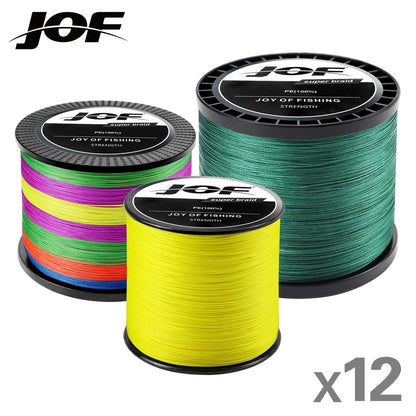 Linha de Pesca Trançada JOF Sea Fishing Forte PE X12 300M 500M 1000M 12 Fios 33lb~149.9LB Linha de Pesca Original