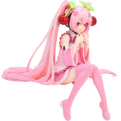 Boneca Anime Hatsune Miku em Vestido Rosa, action figure, brinquedo, PVC rosa cereja, decoração de cerejeira, presentes colecionáveis