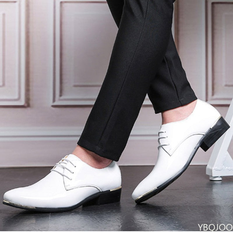 New Men's leather shoes Casual men business shoes Lace up Dress footwear Pointed toe Business big size shoes Zapatos Homme