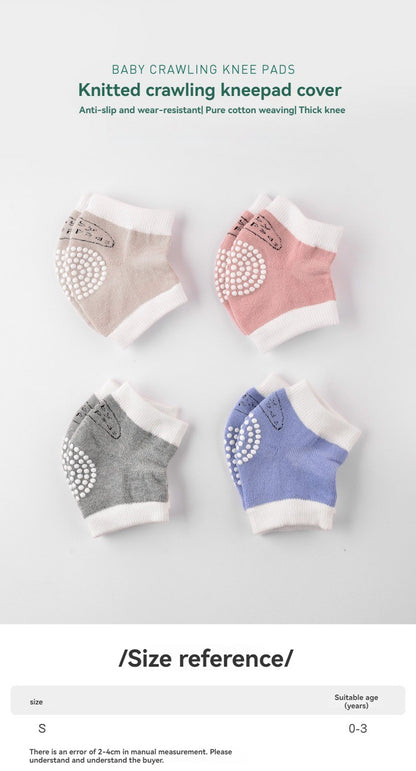 Baby Crawling Knee Pads Breathable, Toddler Walking Anti-Fall, Infant 0-3 Years Old, Pure Cotton Anti-Collision Elbow Pads, Non-