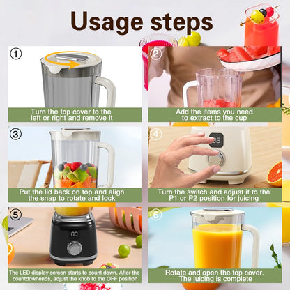 Espremedor TINSOL Novo Lar 10 Lâminas 3000mAh Liquidificador Multifuncional com Botão Espremedor Triturador de Gelo Alta Taxa de Extração de Suco Ferramentas de Cozinha