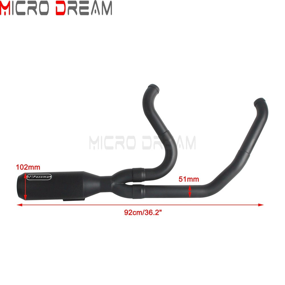 2 into 1 Motorcycle Engine System Pipe Slip on Exhaust Mufflers For Harley Street Glide ST FLHXST EFI FLHX Special FLHXS 2017-25