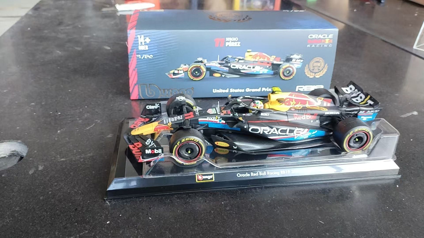 Bburago F1 1:24 Red Bull Rb19 Austin Gp Liga Miniatura Modelo Diecast Grande Prêmio dos Estados Unidos (Austin) Carro Brinquedos Modelo Rb19