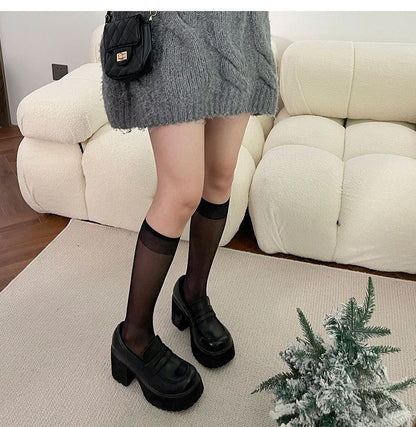 autumn Platform Mary Jane Shoes Ladies Hot Sale High Heels Loafers Women Shoes Retro Chunky Heels Pumps Woman Uniform College