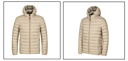 2025 New Men's Lightweight Cotton Jacket for Autumn and Winter - Multiple Colors, Stand-Up Collar & Hooded Design