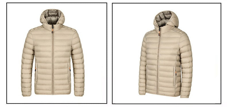 2025 New Men's Lightweight Cotton Jacket for Autumn and Winter - Multiple Colors, Stand-Up Collar & Hooded Design