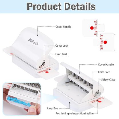 6-hole punch, metal handheld punch, professional office binding, home school material organization