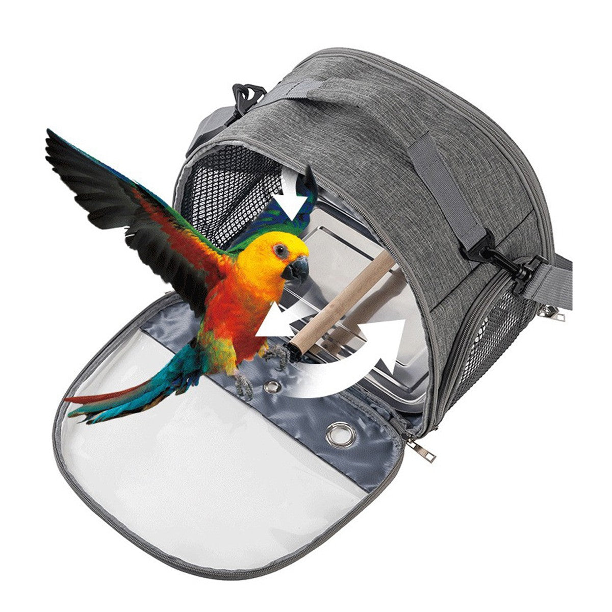 Bolsa de transporte portátil para pássaros pequenos, para papagaios, periquitos, com janela lateral de acesso, dobrável, para uso externo