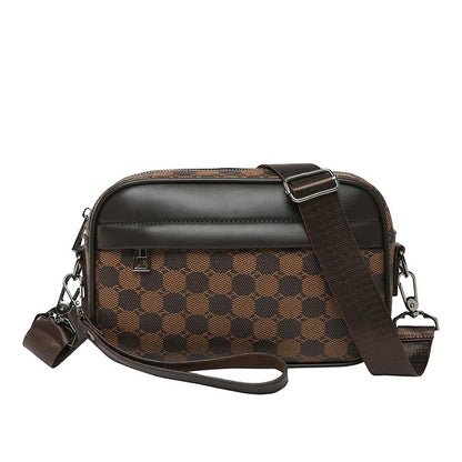 Casual Lightweight Business Shoulder Bags for Men PU Leather Messenger Bag Comfortable Wide Strap Crossbody Bags Designer Male