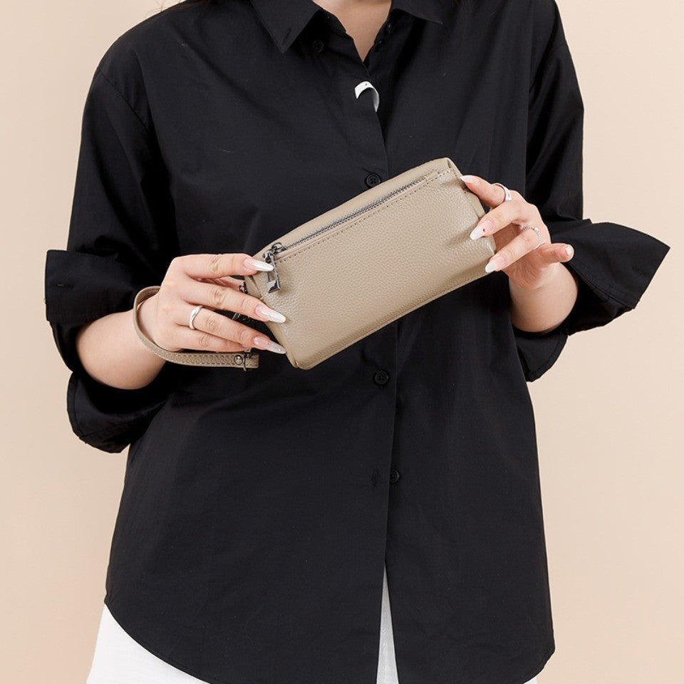 100% Genuine Cow Leather Wallet Purse Luxury Handbags Women Bags Designer Ladies Clutches Bags for Women Top Quality Phone Sac