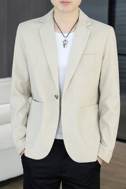 Blazer's New Men's Fashion Outdoor Travel Camping Youth Wedding Hosting Campus Slimming Casual Solid Color Korean Version Blazer