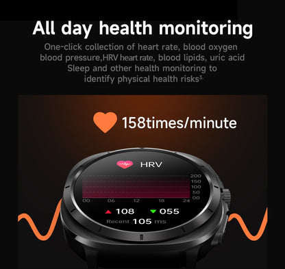 Novo Relógio de Saúde Ácido Úrico Pressão Arterial Oxigênio no Sangue Análise Corporal Gordura Corporal Smartwatch ECG+PPG Chamada Bluetooth Relógio Mulheres Homens