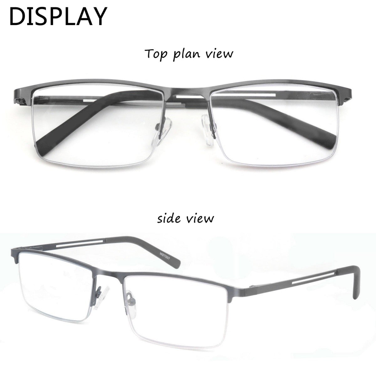 Blue Light Reading Glasses Men Computer Readers Anti Glare Metal Frame with Spring Hinge UV400 Protection Eye Strain Relief
