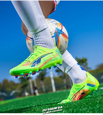 Soccer Shoes Men's Football Field Boots Grass Training Society Sports Soccer Cleats Without ShoeLaces Crampons De Football