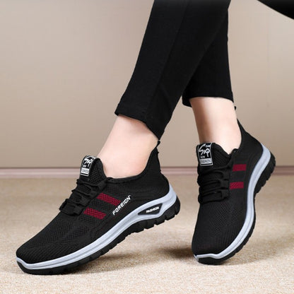 Autumn Women Sneakers Fashion Lace Up Mesh Breathable Outdoor Walking Purple Round Toe Non-slip Thick Sole Tennis Shoe Mujer