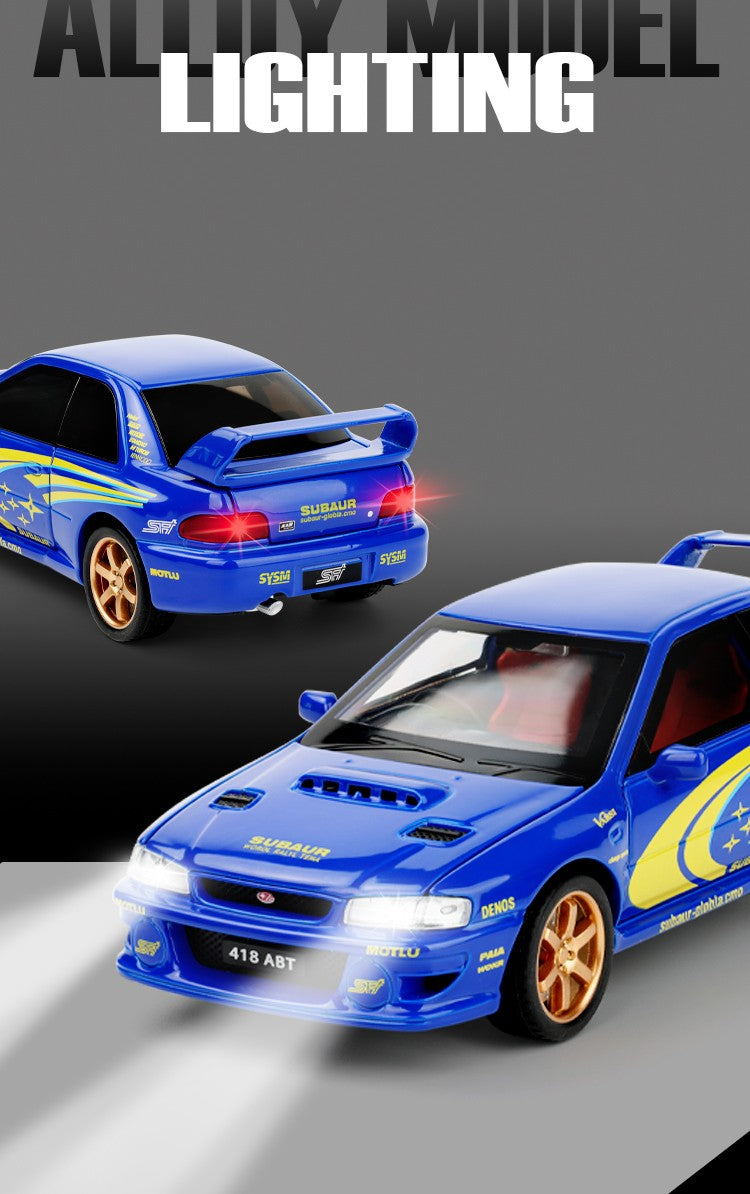 JDM 1/32 Subaru Impreza WRX STI Rally Supercar Diecast Model Alloy Metal Car Children's Toy Car Miniature Mini GT Holiday Gifts
