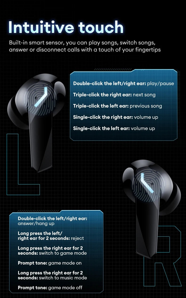 Fones de Ouvido Bluetooth V5.4 Lenovo XT53 Originais com Display LED de Energia Fone de Ouvido para Jogos Impermeável Anti-suor Fone de Ouvido Sem Fio Atualizado