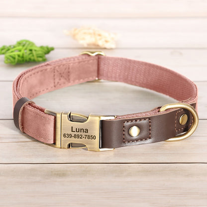 Coleira de cachorro de couro PU personalizada grátis coleira de cachorro gravada coleiras de cachorro ajustáveis fivela de estimação colar de identificação durável para cães pequenos médios grandes Pug