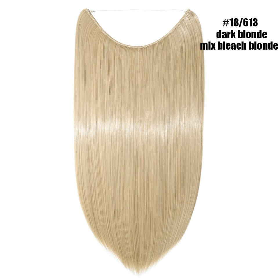 BENEHAIR Cabelo Sintético com Fio Invisível Sem Clipes Extensões de Cabelo Linha Secreta de Pesca Apliques de Cabelo Falso Para Mulheres