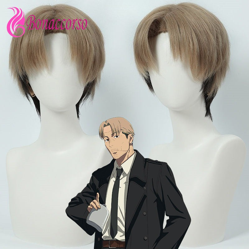 Chainsaw Man Kishibe Cosplay Peruca Sintética Curta Reta Anime Coser Fibra Resistente ao Calor Peruca de Alta Qualidade Festa de Halloween