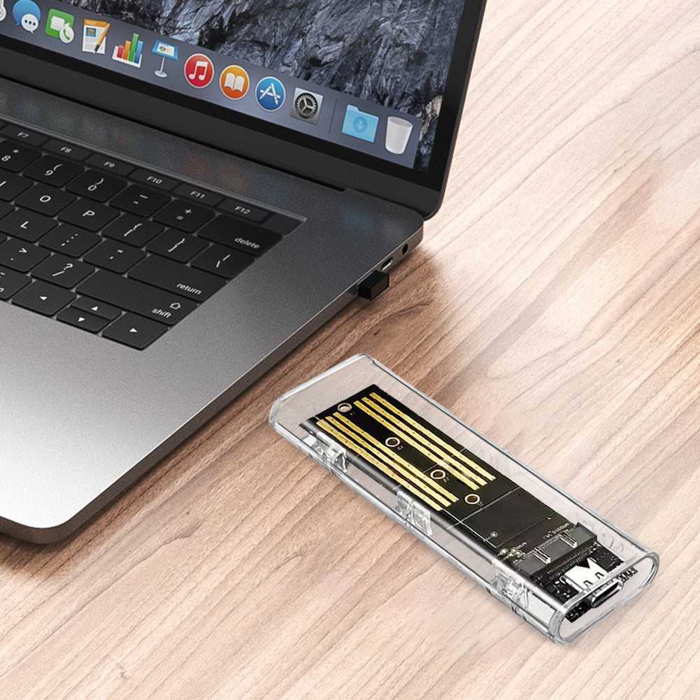 M.2 NGFF SATA Tipo C 3.1 Caixa de Disco Rígido 10Gbps Case SSD Externo Transparente Adaptador SSD Externo para 2230 2242 2260 2280