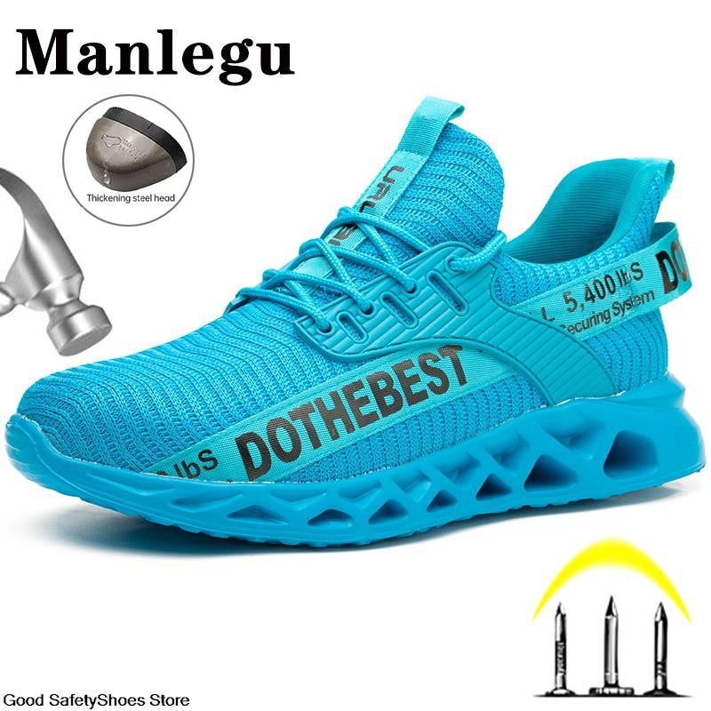 Sapatos de Segurança Bico de Aço Masculino Feminino Tênis de Trabalho Leves Sapatos de Trabalho à Prova de Furos Botas de Trabalho de Segurança Unissex para Construção
