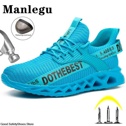 Sapatos de Segurança Bico de Aço Masculino Feminino Tênis de Trabalho Leves Sapatos de Trabalho à Prova de Furos Botas de Trabalho de Segurança Unissex para Construção